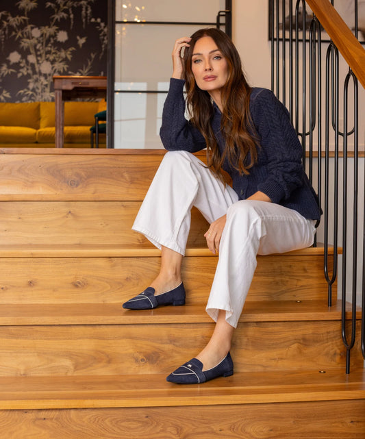 The Sparrow Loafer - Navy Suede