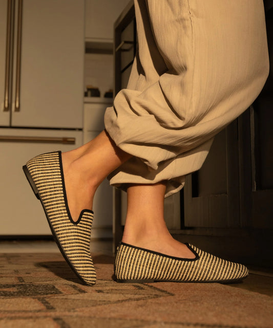 The Starling - Black/Off White Two Tone Raffia