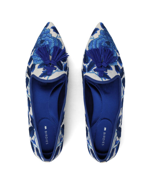 The Starfinch 15 Tassel - Empire Blue Teatime Embroidery
